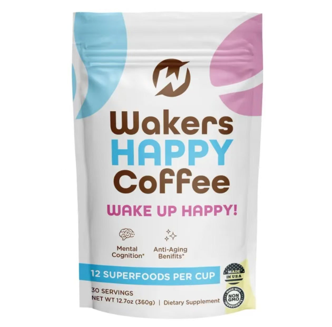 Wakers Happy Coffee Sugar Free Natural Dairy Free Beverage Ginseng Cinnamon