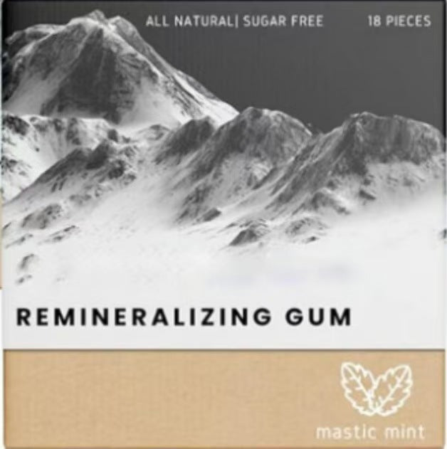 Underbrush Remineralizing Chewing Gum with Nano-Hydroxyapatite for Teeth and Gum Protection, Organic Mastic Mint Sugar-Free Gum Xylitol Bubblegum