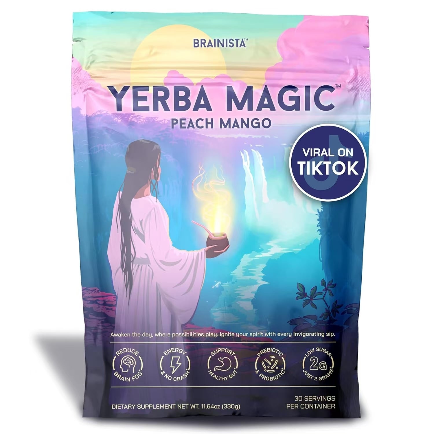 Yerba Magic | Yerba Mate Instant Tea Powder | Strawberry Matcha & Peach Mango Flavors | 30 Servings