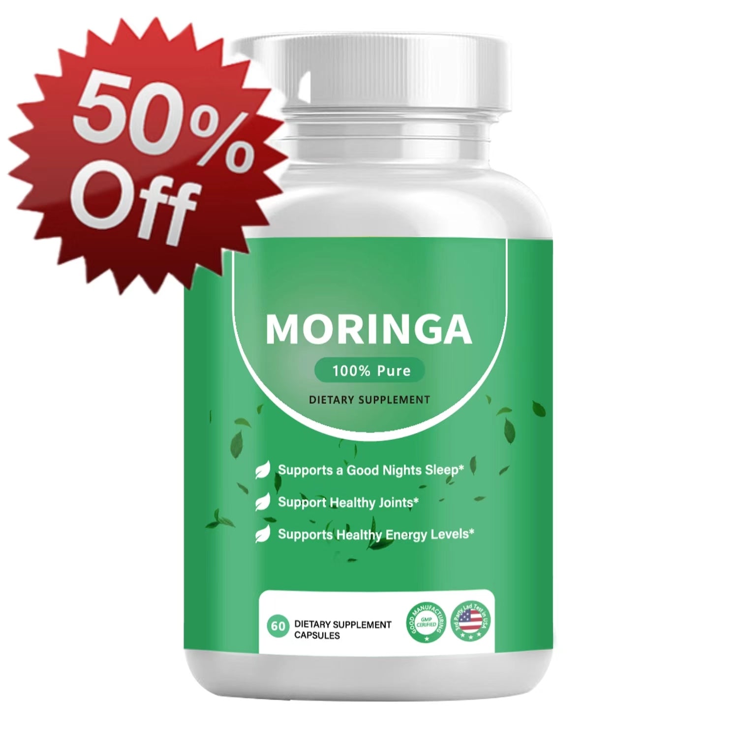 800mg Rosabella Moringa Capsules for Immune Support, Gut Health & Vitamins